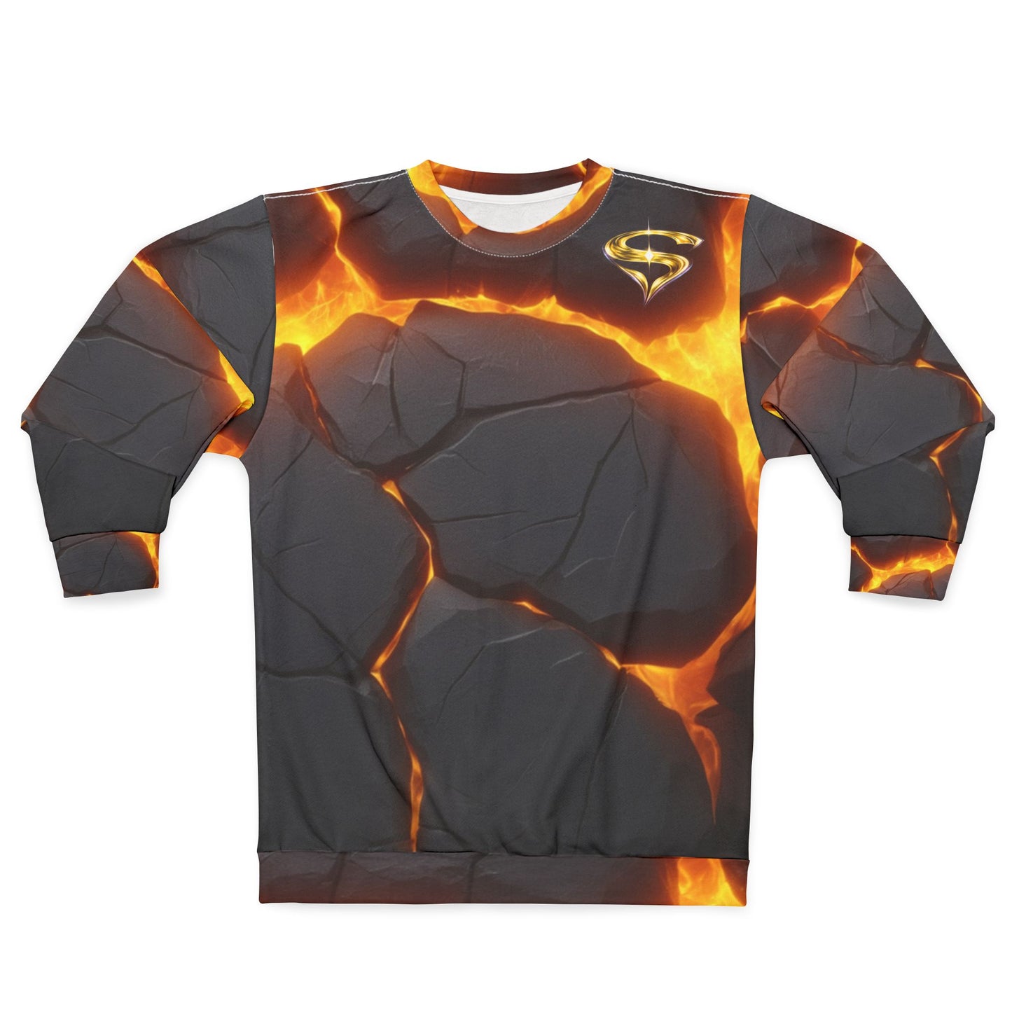 SPIRYLIT "Tectonic Fracture" Crewneck Sweatshirt | Magma Flow Edition