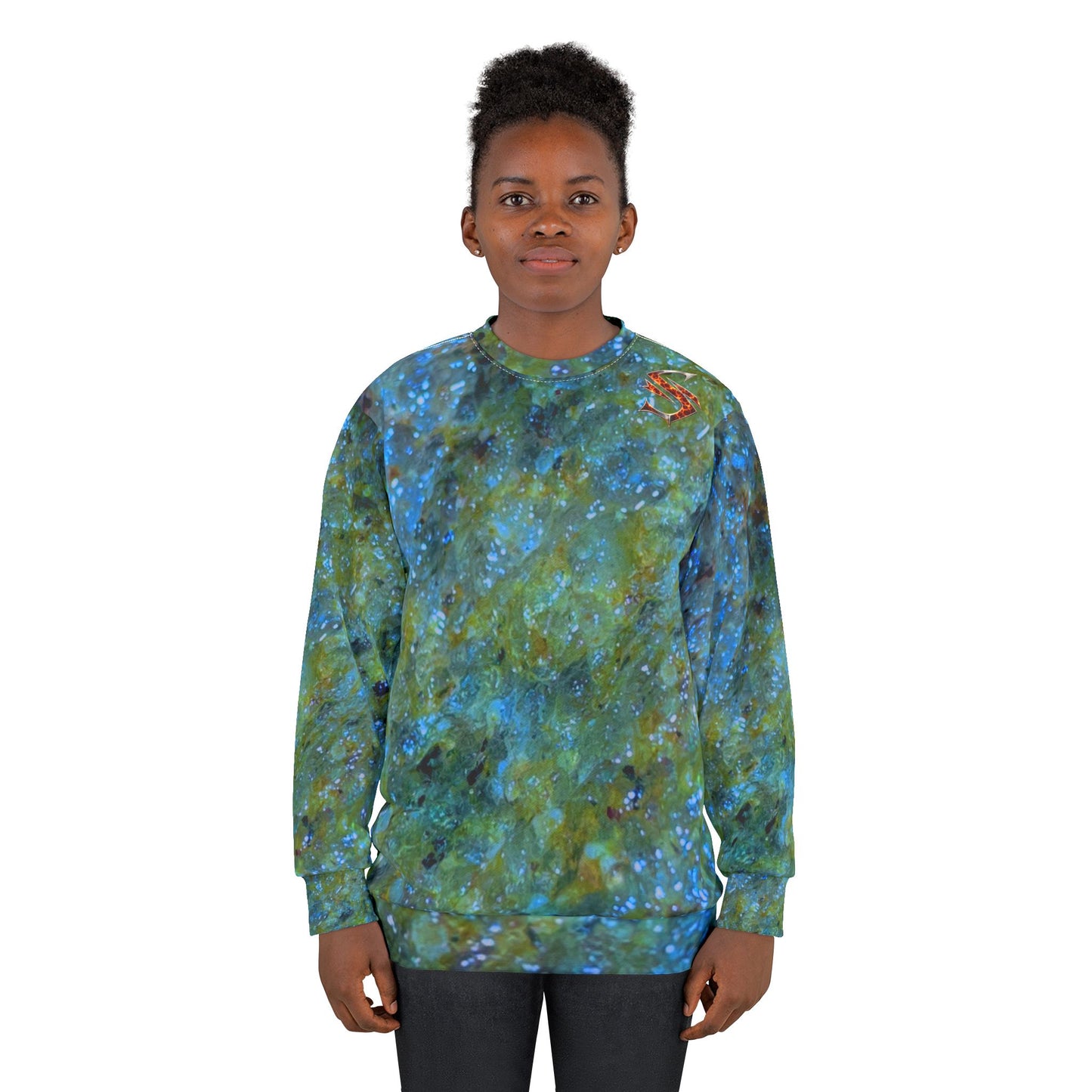 "Prism Flow" All-Over Print Unisex Crystal Sweatshirt