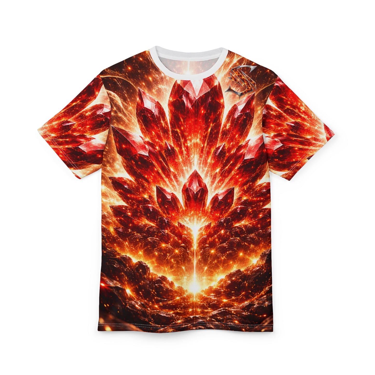Infernal Ascension – Celestial Fire Crystal AOP Tee