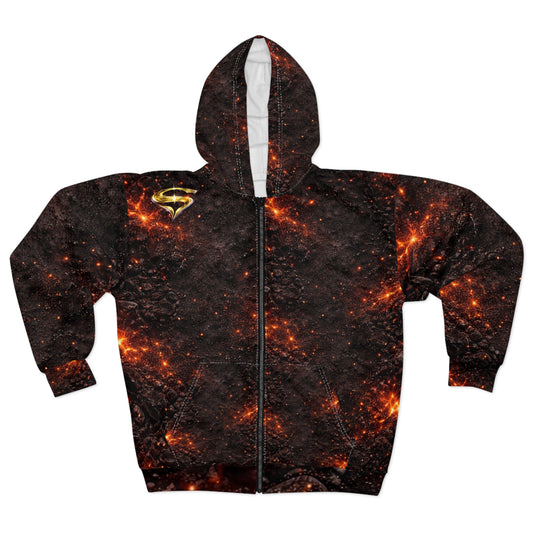 SPIRYLIT "Molten Core" Unisex Zip-Up Hoodie | Magma Ember Edition