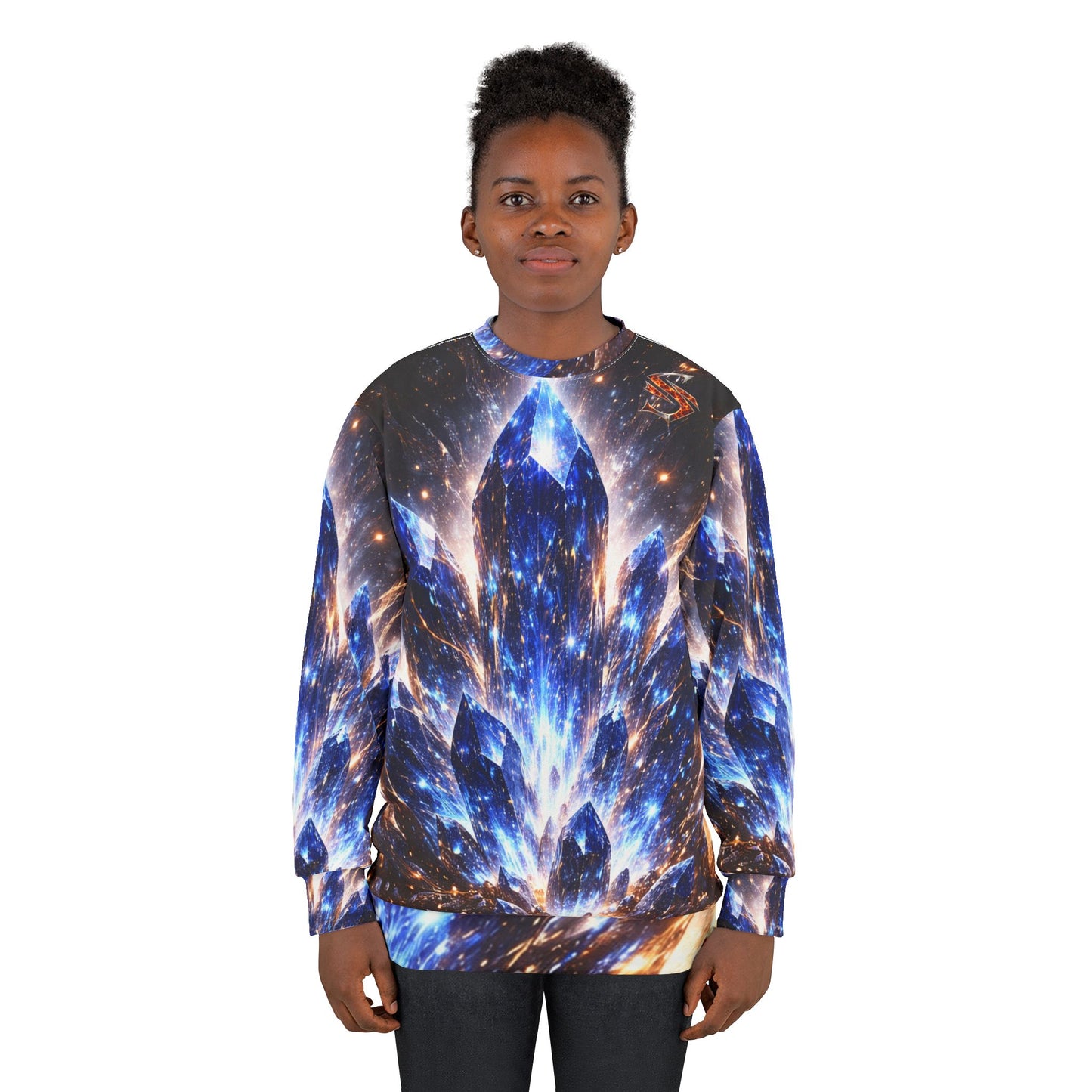 Prism Ascend AOP Sweatshirt — Celestial Crystal Ignition