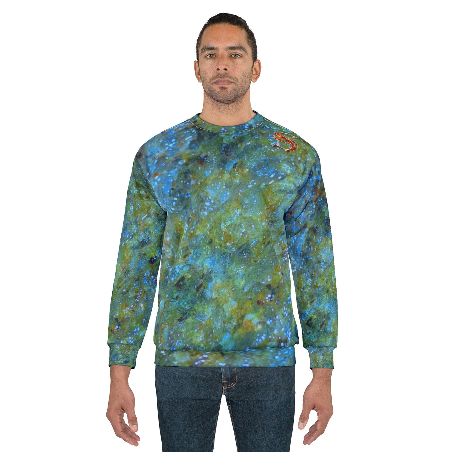"Prism Flow" All-Over Print Unisex Crystal Sweatshirt