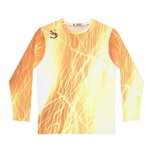 Men's Flame Abstract Long Sleeve Shirt – All-Over Print Fire Design