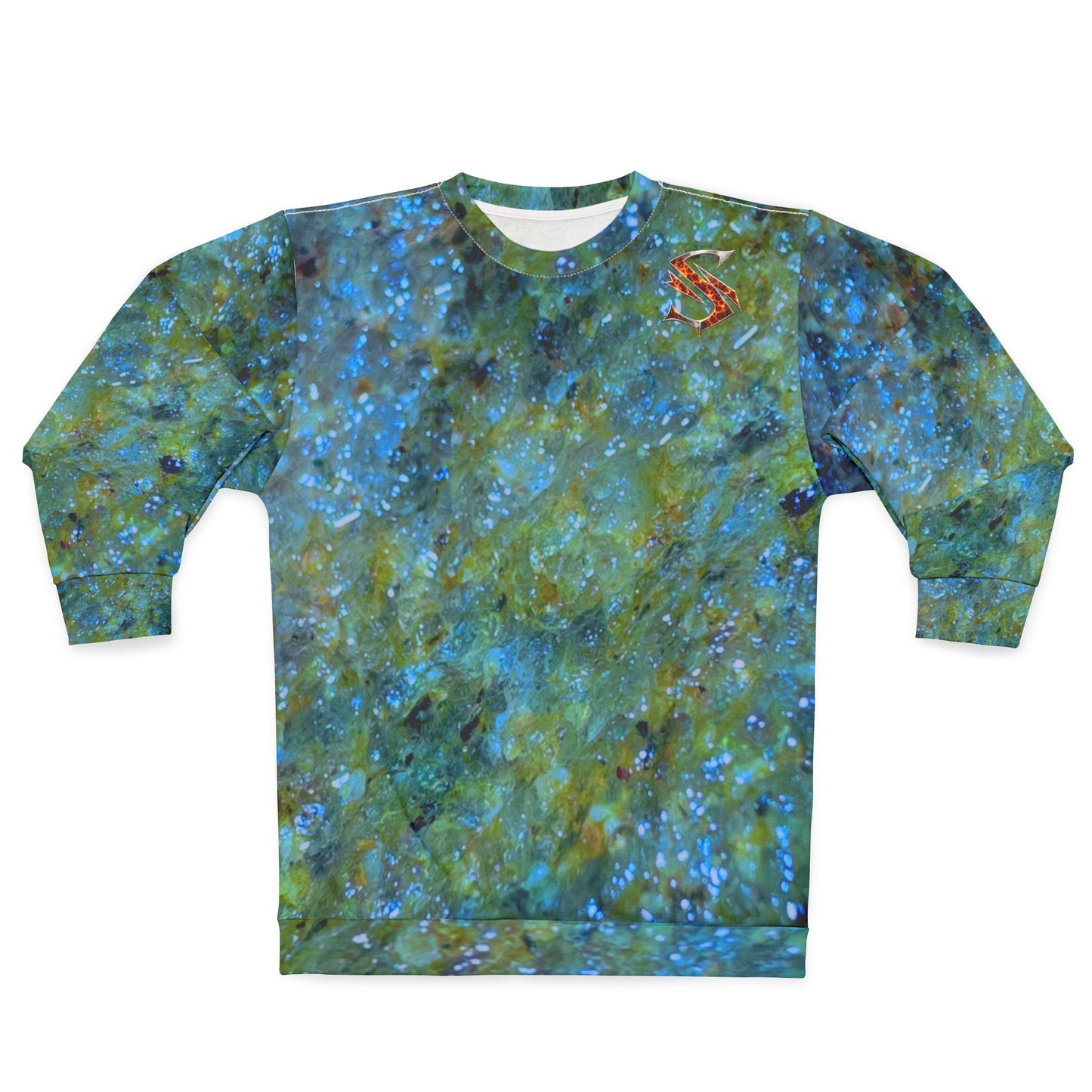 "Prism Flow" All-Over Print Unisex Crystal Sweatshirt