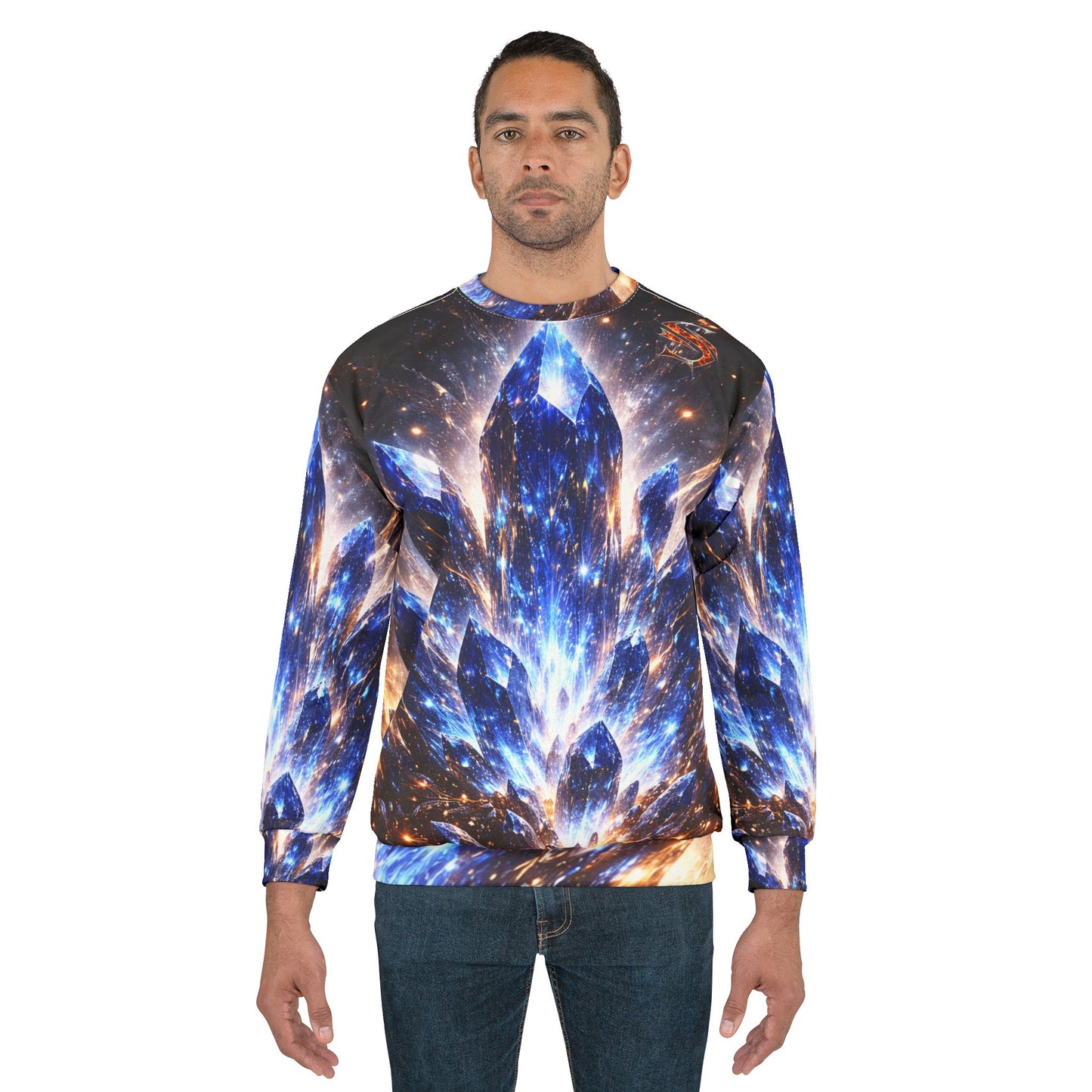 Prism Ascend AOP Sweatshirt — Celestial Crystal Ignition